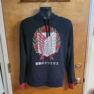 Attack On Titan Christmas Themed Sweatshirt Hoodie Size Large